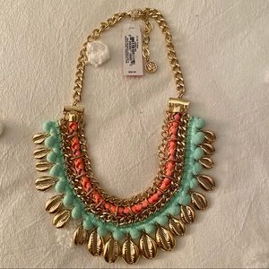 Lilly Pulitzer NWT Sparkling Sands Gold Shells Statement Necklace